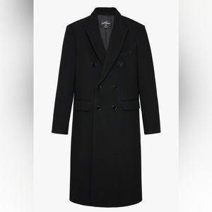 Zara Black Double-Breasted Coat